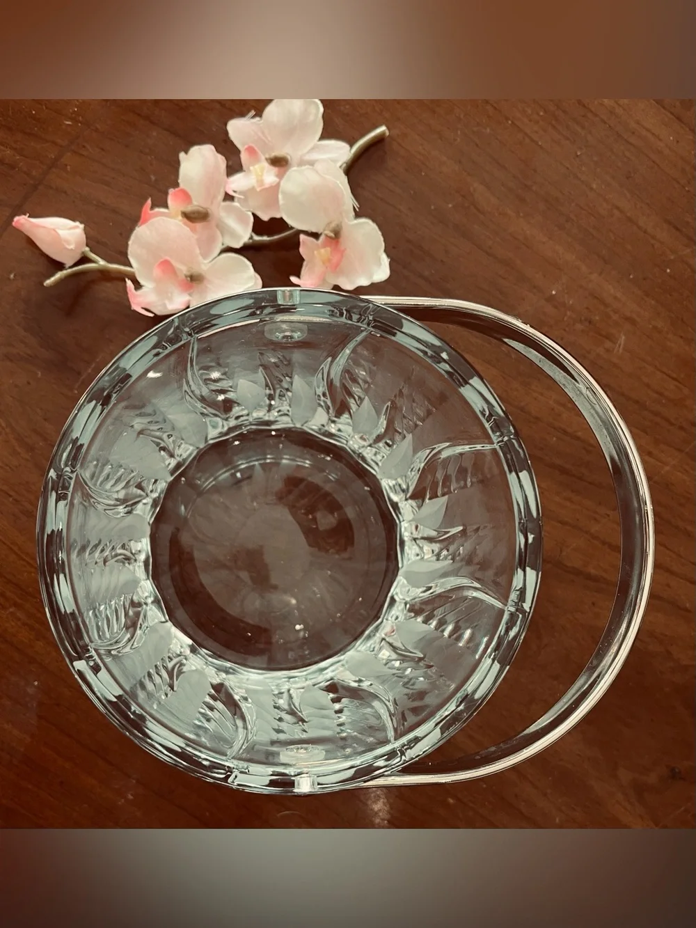 Mikasa Crystal Flame D'Amore Ice Bucket with Silver Handle Slovenia